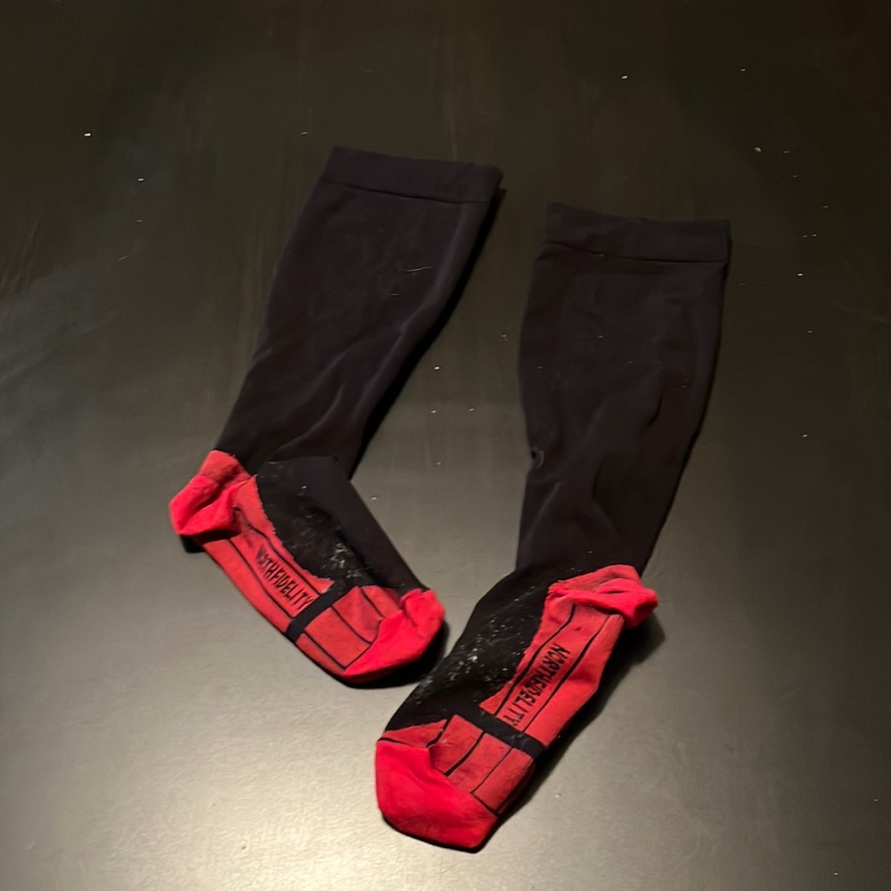 Black North Fidelity Knee Length Compression Socks with Red Detail 20-30mmHg